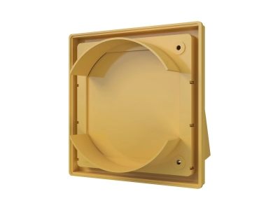 1515К12,5ФВ беж, Выход стенной вытяжной с обратным клапаном 150х150 с фланцем D125, ASA, беж