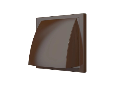 1515К10ФВ кор, Выход стенной вытяжной с обратным клапаном 150х150 с фланцем D100, ASA. кор