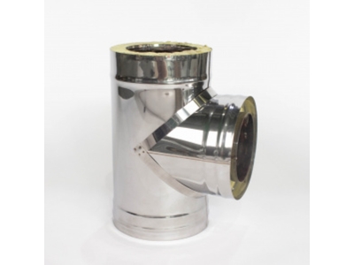 Сэндвич-тройник 90*, Ф 115х200, AISI 439/Оц, 0,5мм/0,5мм, (К), h=380мм