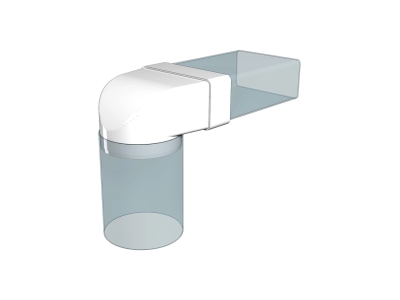 620СК12,5КП, Соединитель угловой 90°, плоского воздуховода с круглым пластик, 60х204/D125	