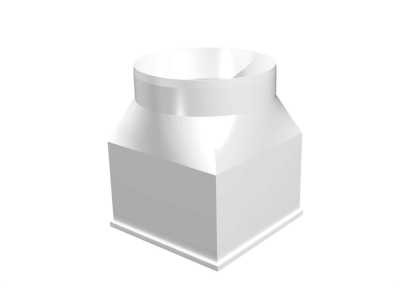 1212СП12,5КП, Переходник СПКП D125, 126х126 пластик						