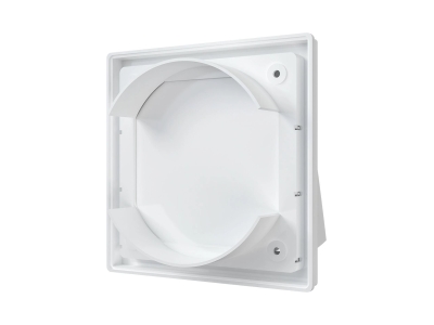 1515К12,5ФВ, Выход стенной вытяжной с обратным клапаном 150х150 с фланцем D125, ASA, бел