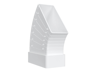 612КРП, Колено разноугловое горизонтальное пластик, 60х120		