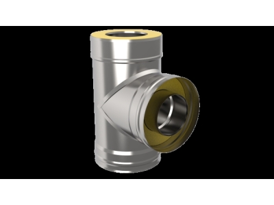 Сэндвич-тройник 90*, ф 120х200, AISI 439/439, 0,5мм/0,5мм, (К), h=380мм