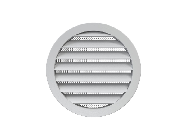 12,5РКМ, Решетка вентиляционная круглая D150 алюминиевая с фланцем D125