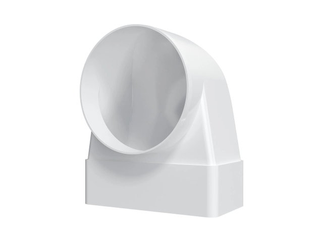 612СК10КП, Соединитель угловой 90°, плоского воздуховода с круглым пластик, 60х120/D100	